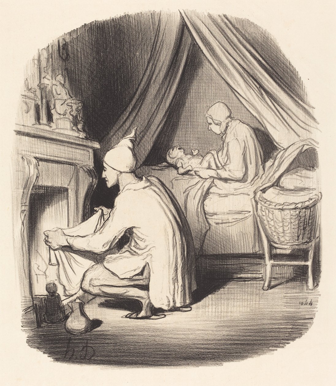 Uma noite inquieta de Honoré Daumier