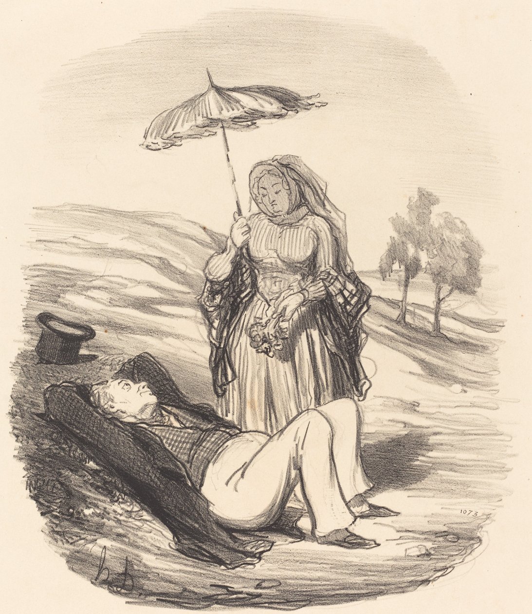 Um passeio conjugal de Honoré Daumier