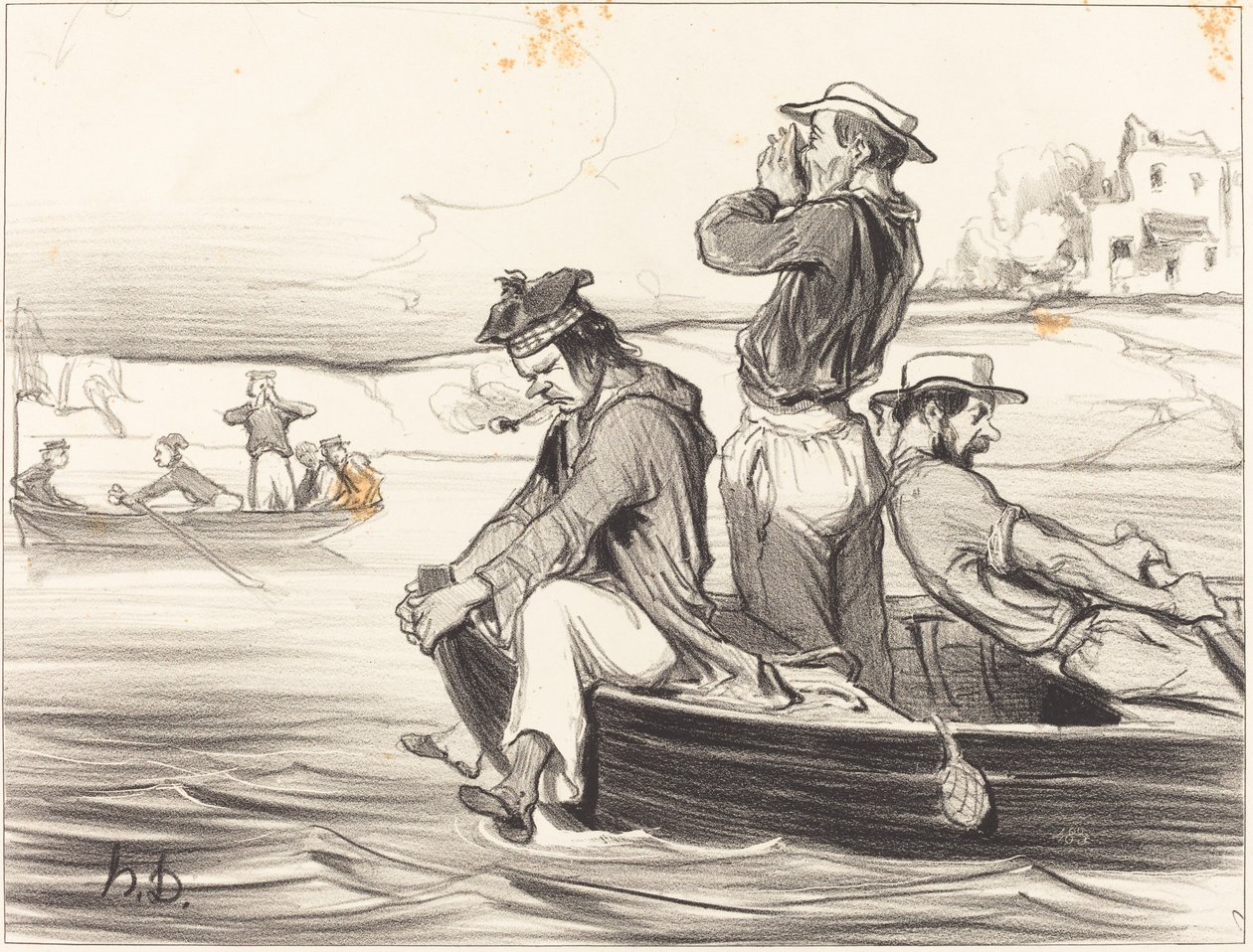 Um encontro em mar aberto de Honoré Daumier