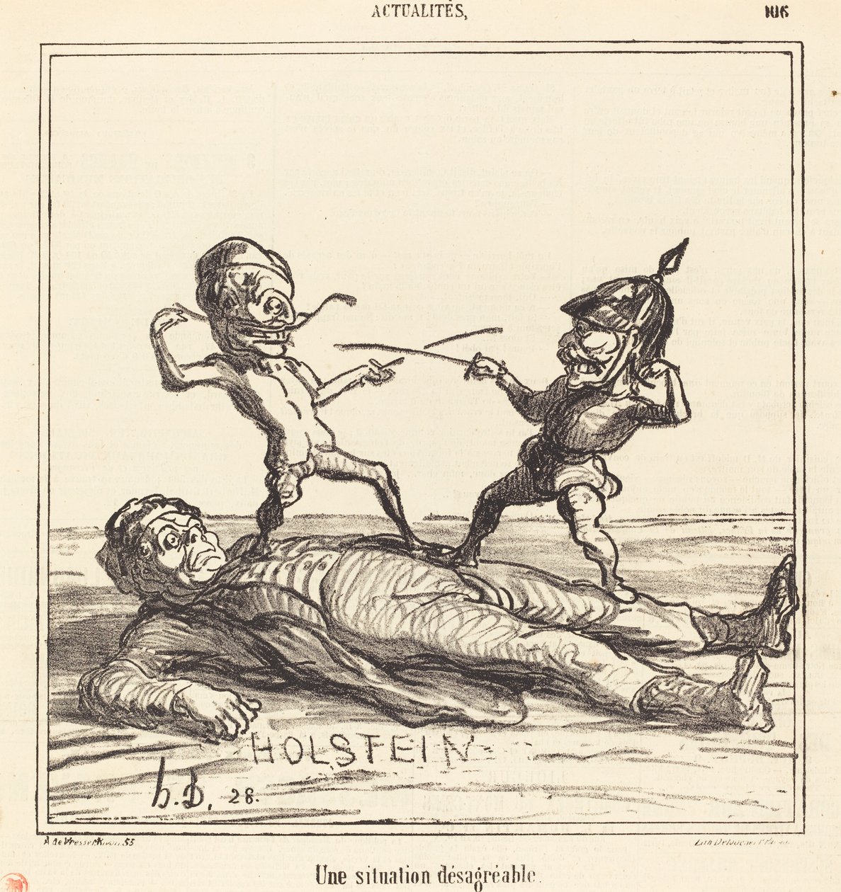 Uma situação desagradável de Honoré Daumier