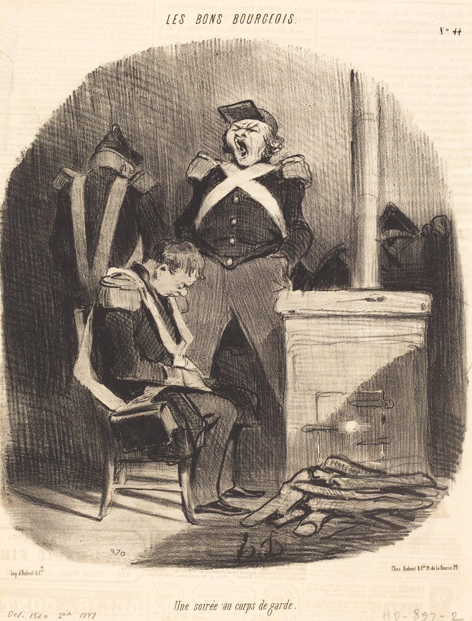 Uma noite na guarita de Honoré Daumier