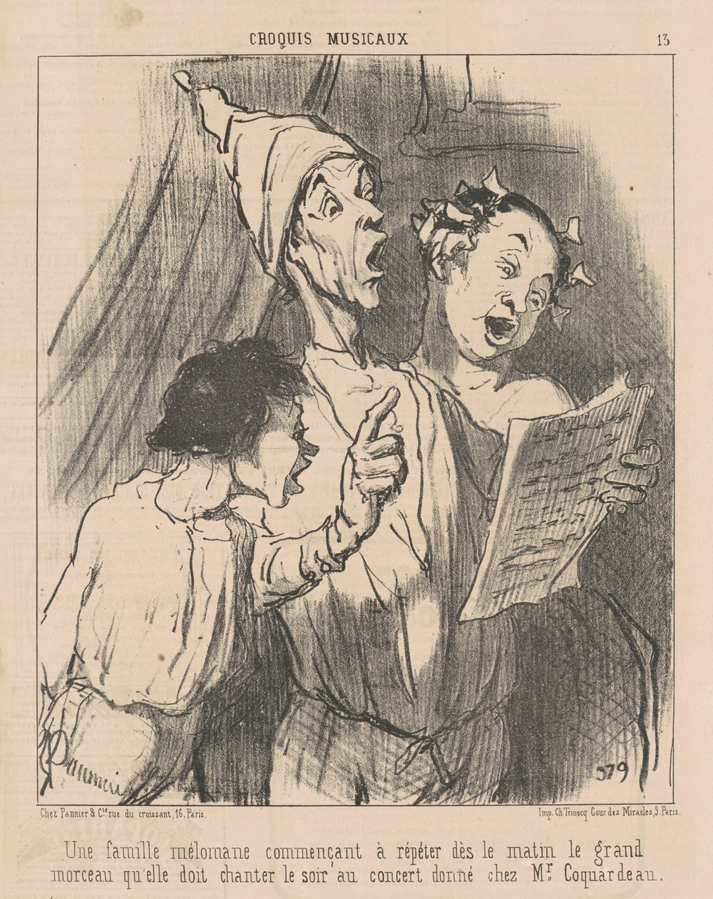 Uma família amante da música... de Honoré Daumier