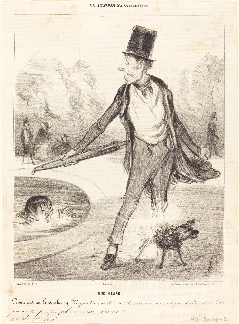 Uma hora - Caminhada no Luxemburgo de Honoré Daumier