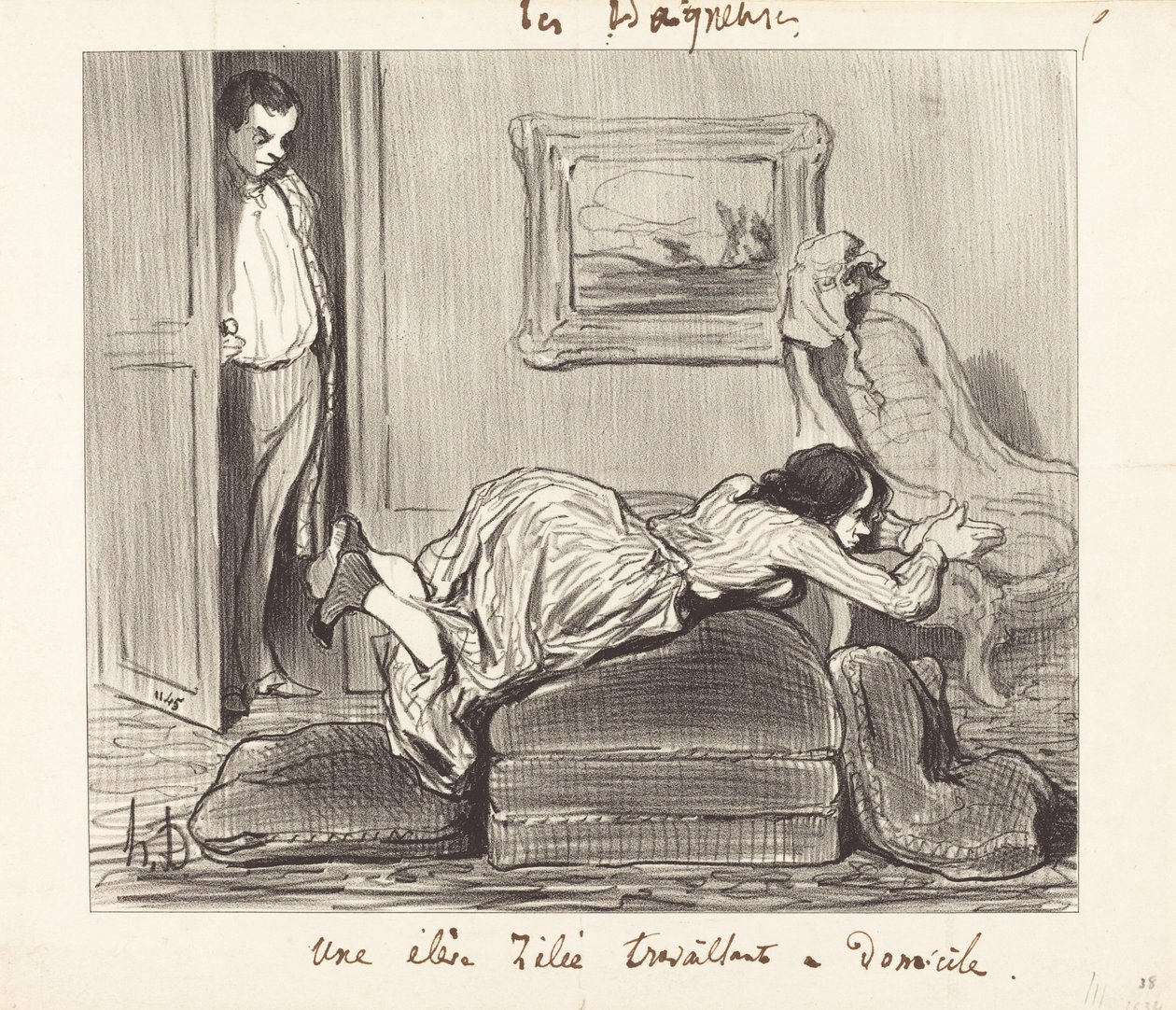 Une élè...zélée travaillant a domicile de Honoré Daumier