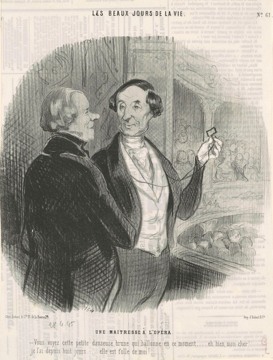 Uma amante na ópera de Honoré Daumier