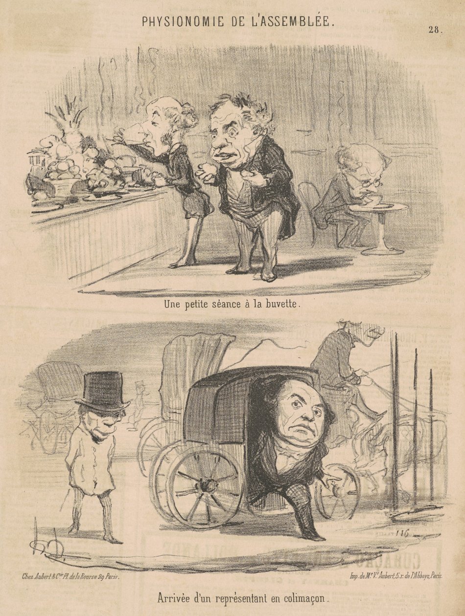 Uma pequena sessão no bar de refrescos de Honoré Daumier