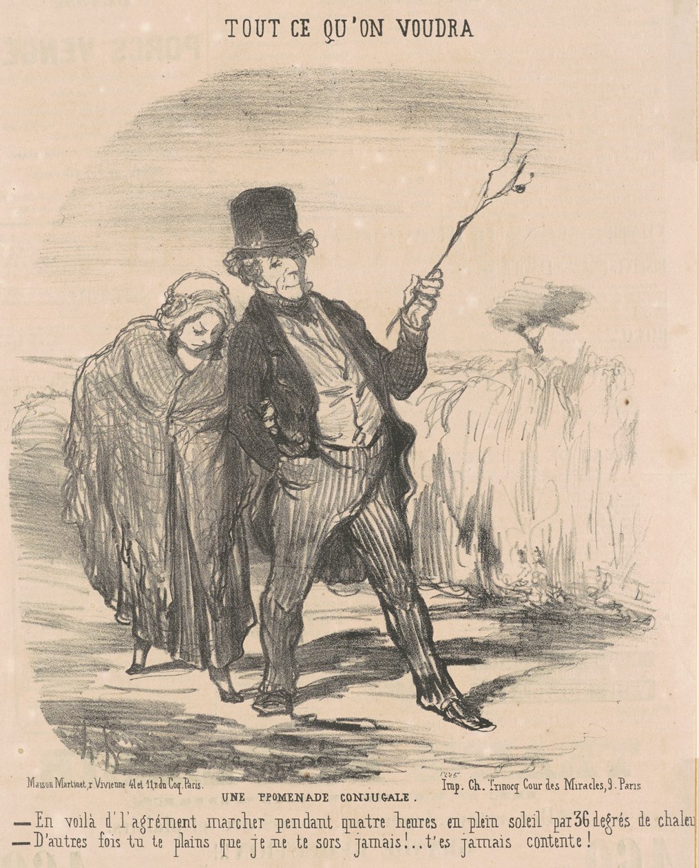 Um passeio conjugal de Honoré Daumier