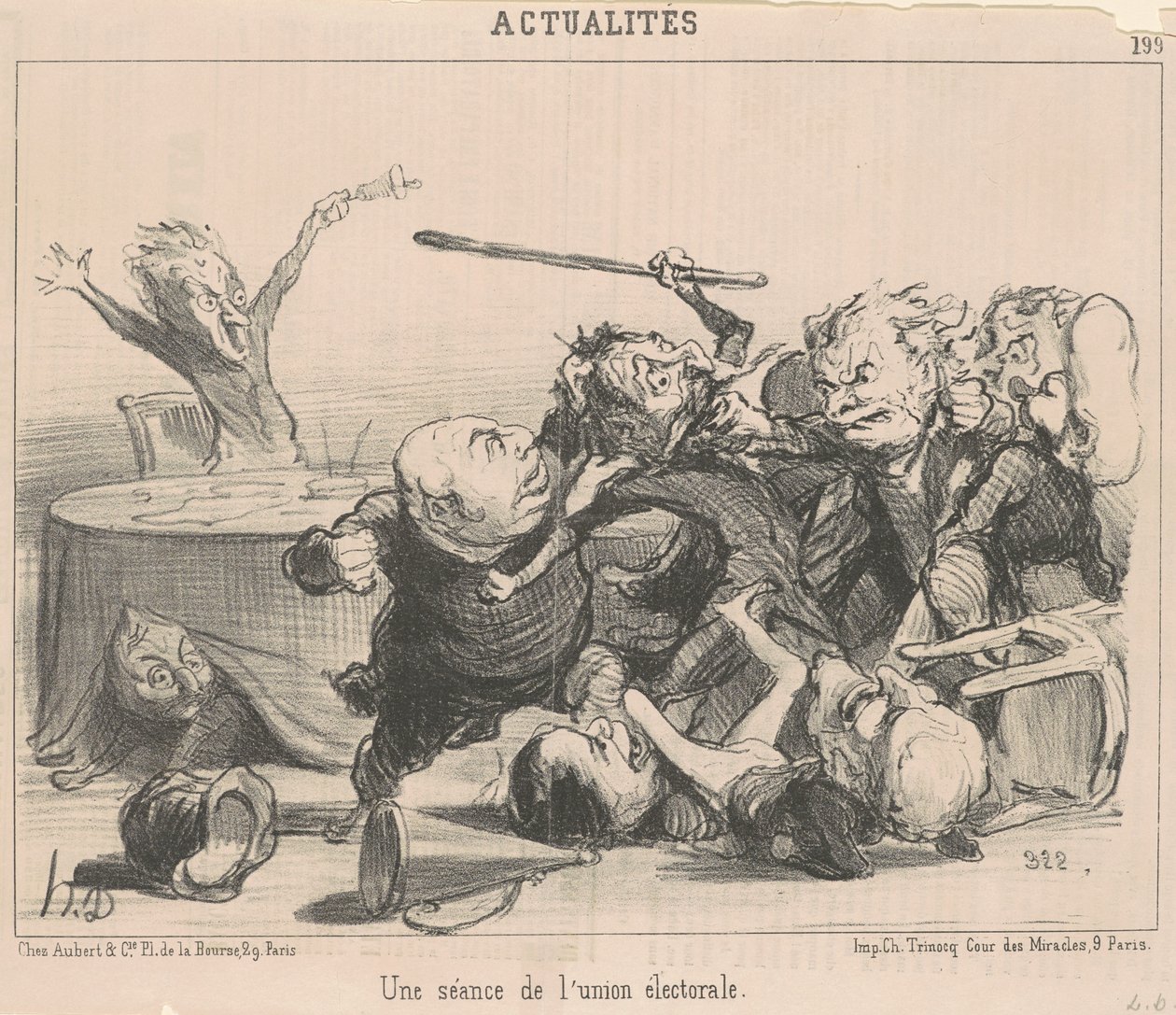 Uma sessão do sindicato eleitoral de Honoré Daumier