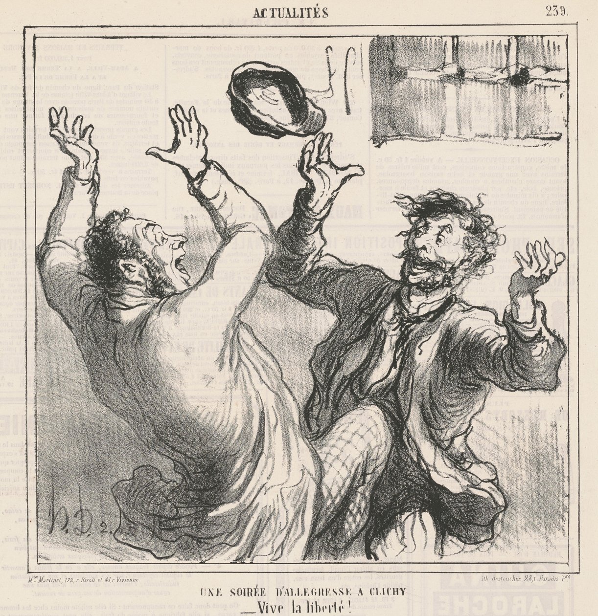 Uma noite de alegria em Clichy de Honoré Daumier