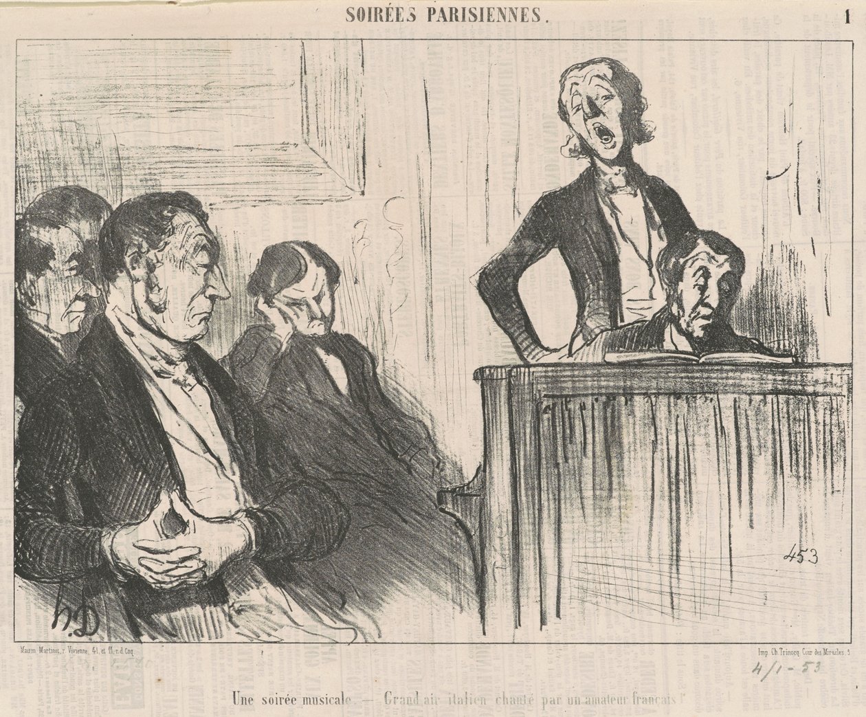 Uma noite musical de Honoré Daumier