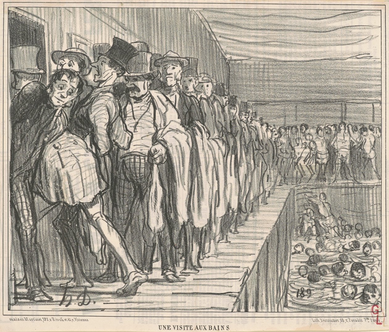 Uma visita aos banhos de Honoré Daumier
