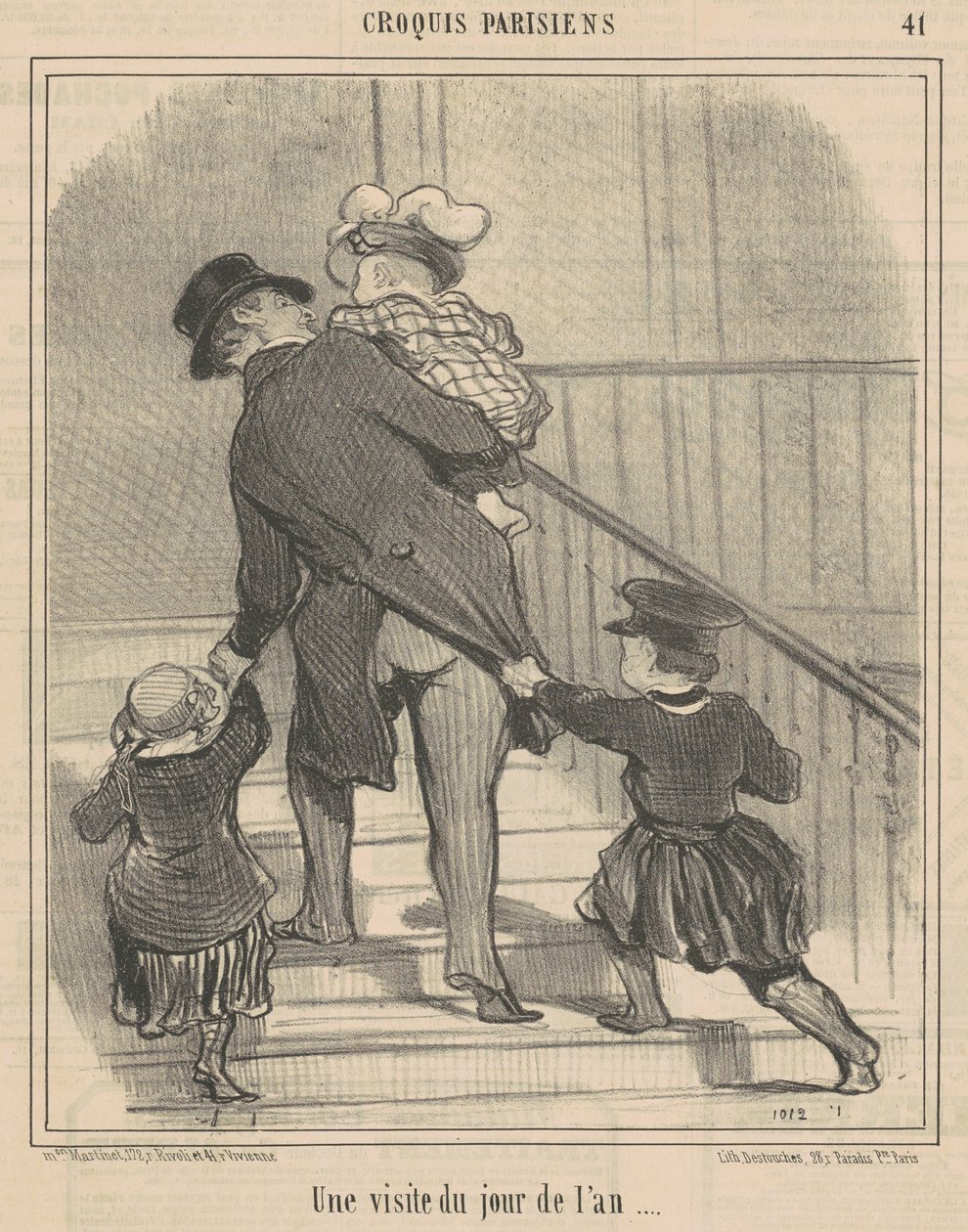 Uma visita de ano novo de Honoré Daumier