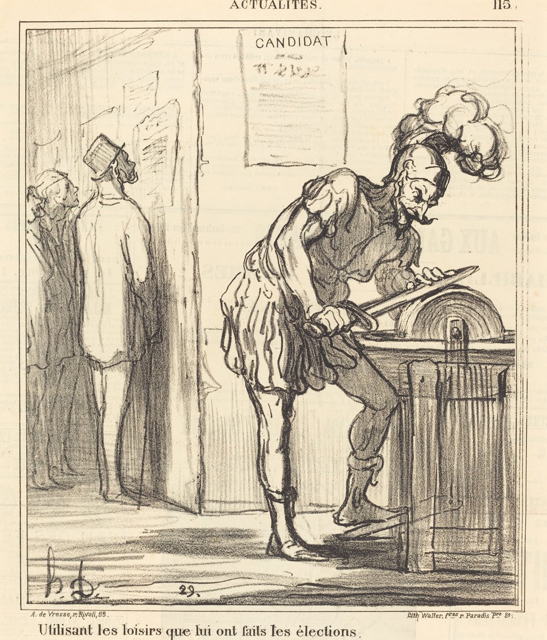 Usando o lazer... de Honoré Daumier