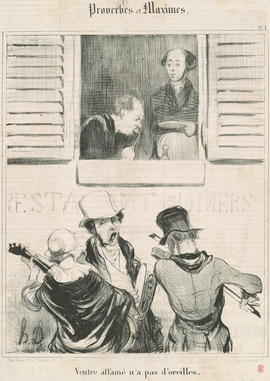 barriga faminta não tem ouvidos de Honoré Daumier