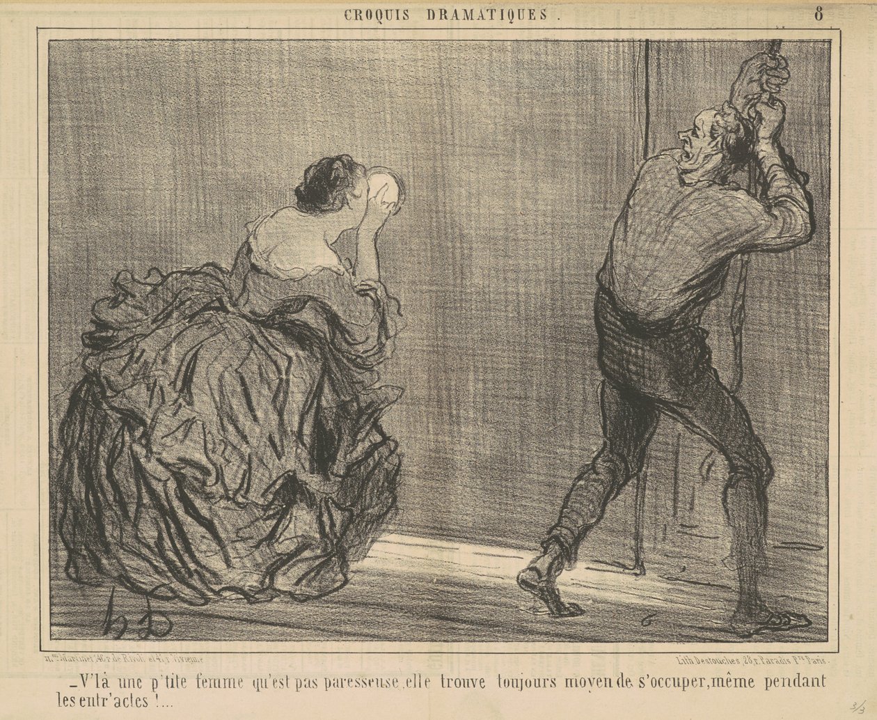 Tem uma mulherzinha que não é preguiçosa... de Honoré Daumier