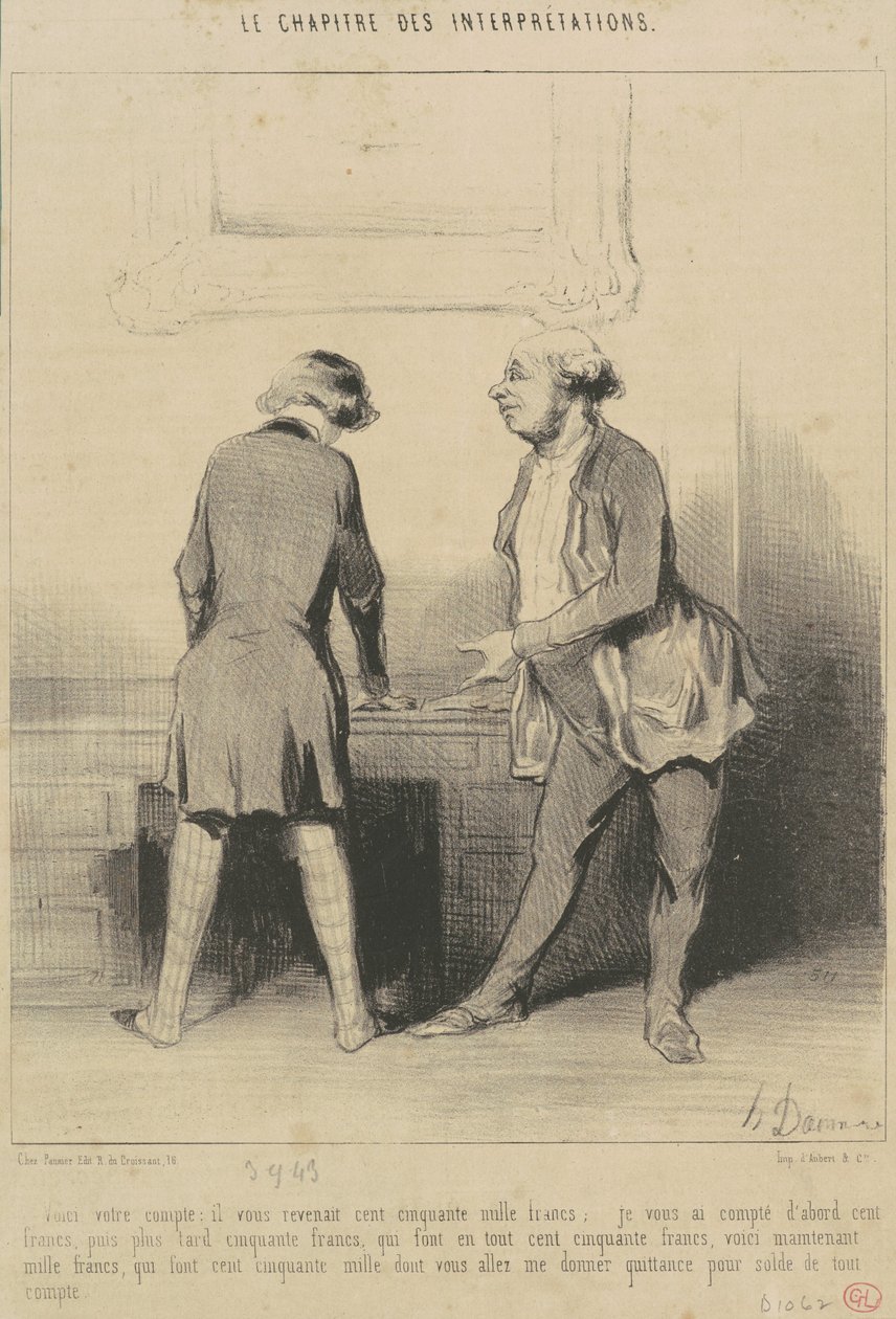 Aqui está sua conta: Era sua... de Honoré Daumier