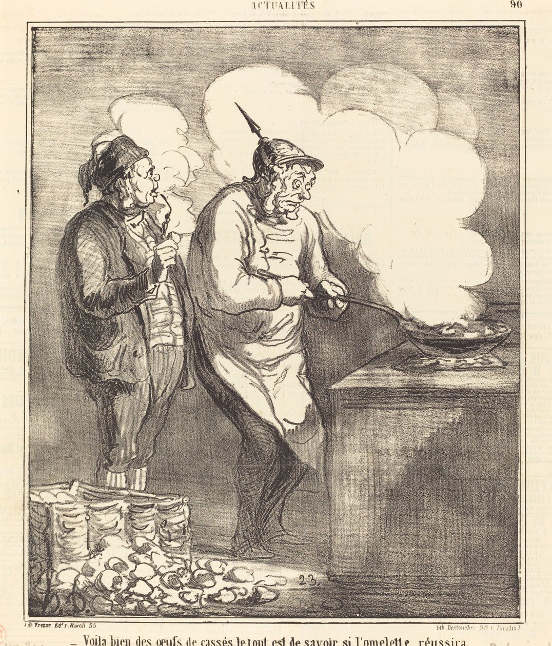 Aqui estão alguns ovos quebrados... de Honoré Daumier