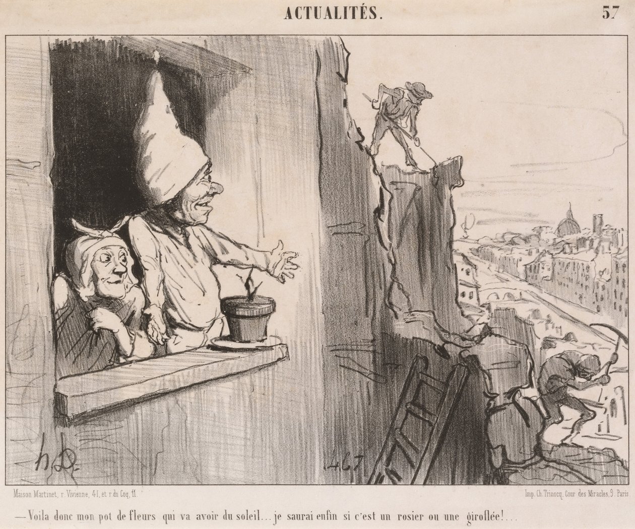 Voila... meu vaso de flores... terá um pouco de sol... de Honoré Daumier