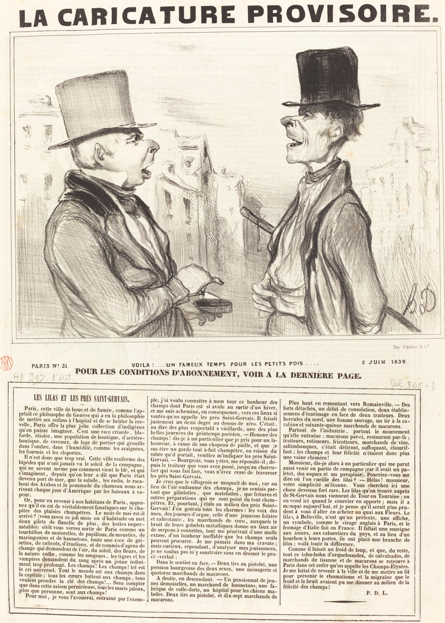 Voila!... uma época famosa pelas ervilhas... de Honoré Daumier