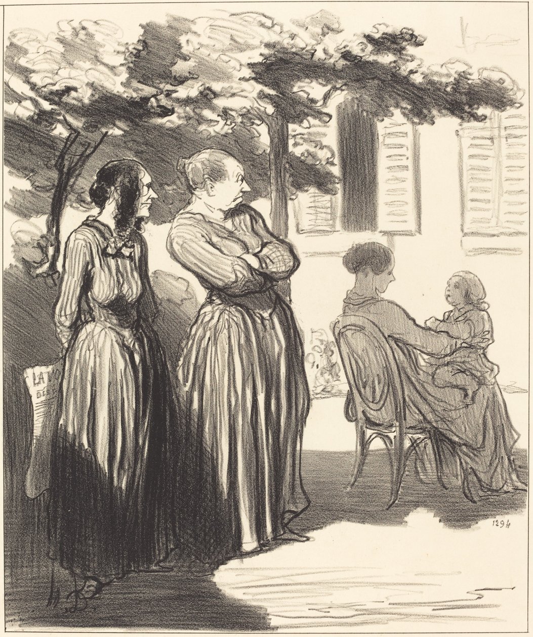 Aqui está uma mulher que, na hora solene... de Honoré Daumier