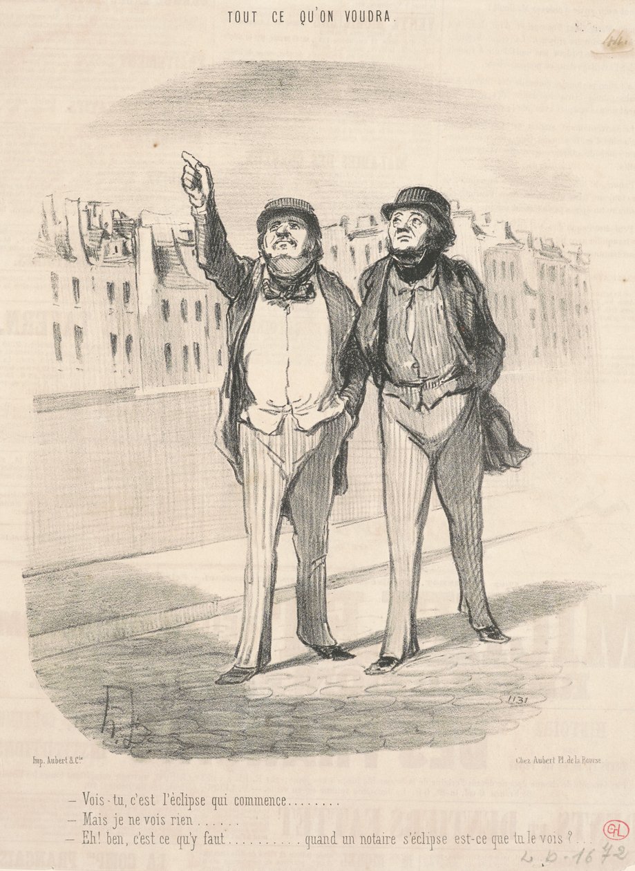 Você vê, é o eclipse que começa... de Honoré Daumier