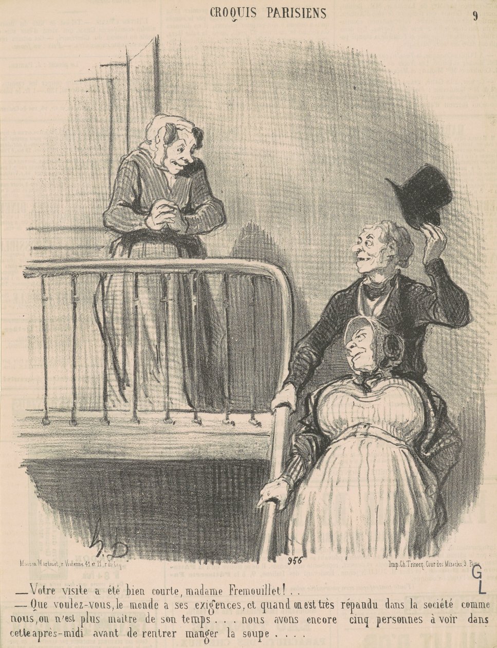 Sua visita foi muito curta... de Honoré Daumier