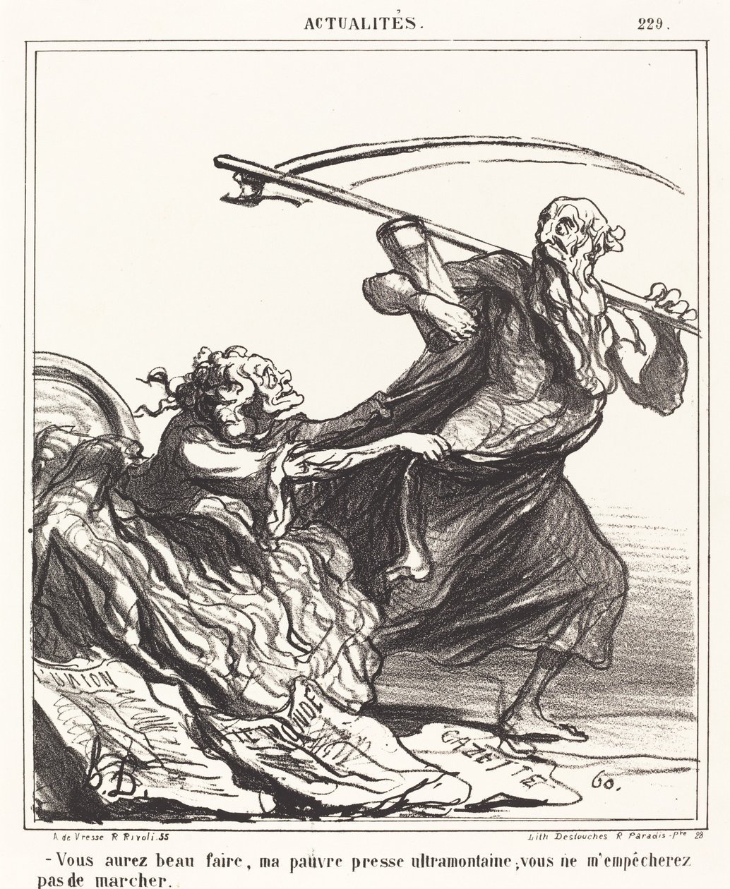 Não importa o que você faça, minha pobre imprensa... de Honoré Daumier