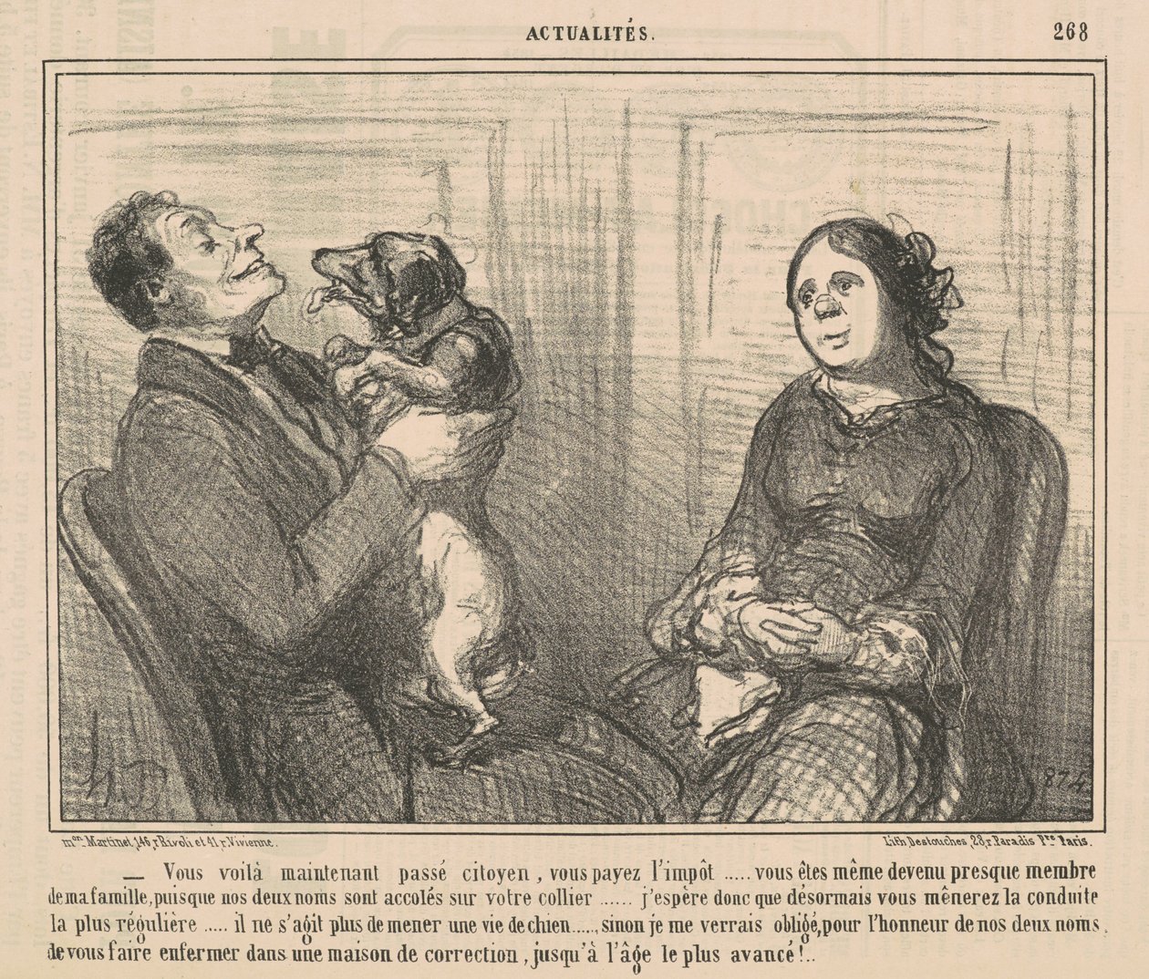 Aqui está você agora passe cidadão de Honoré Daumier