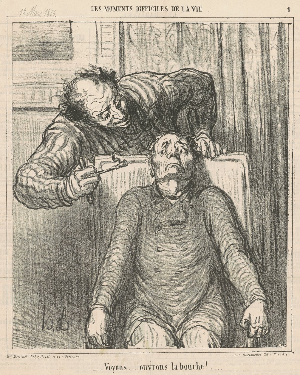 Vamos ver... vamos abrir a boca! ... de Honoré Daumier