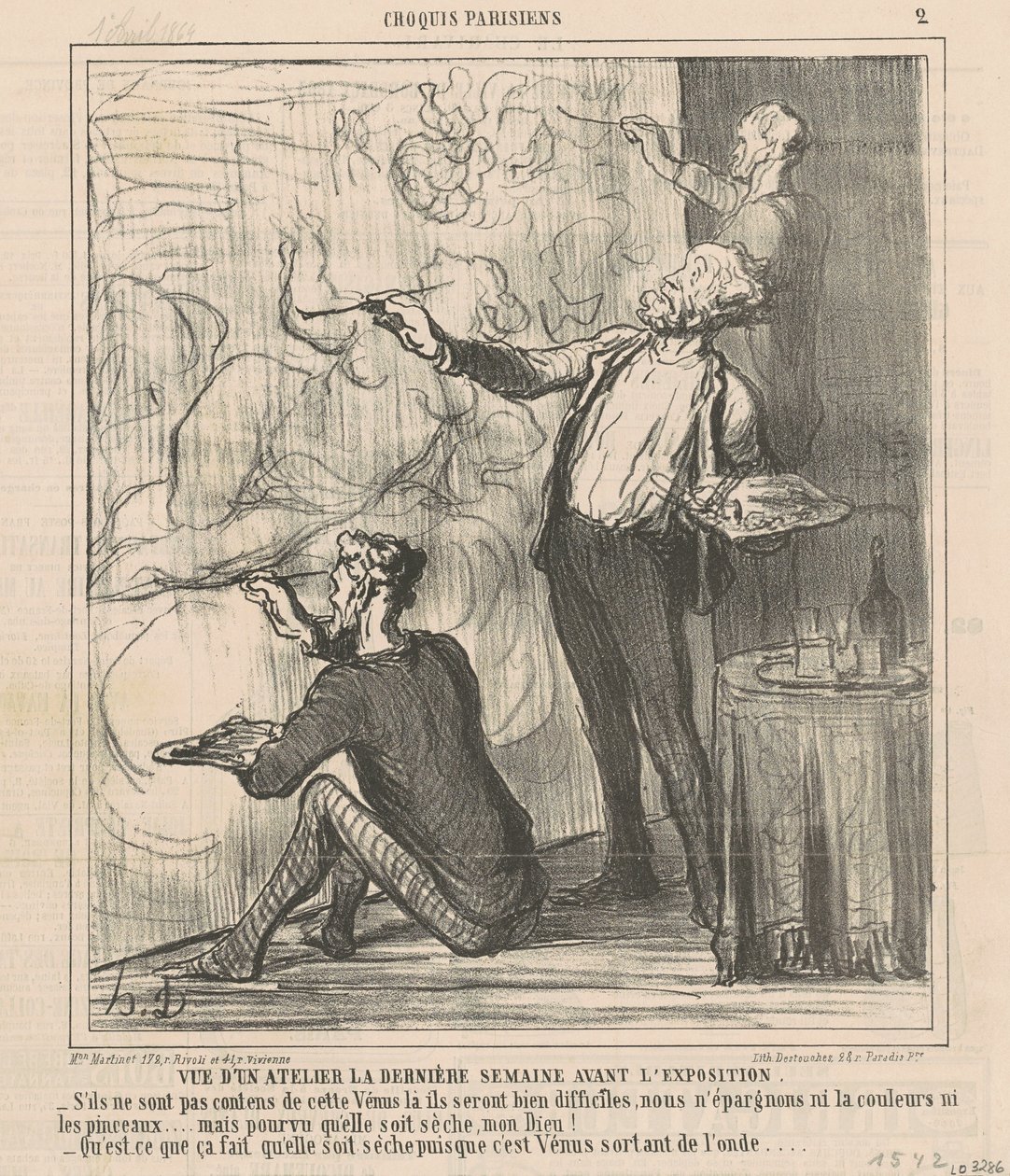 Vista de uma oficina... de Honoré Daumier