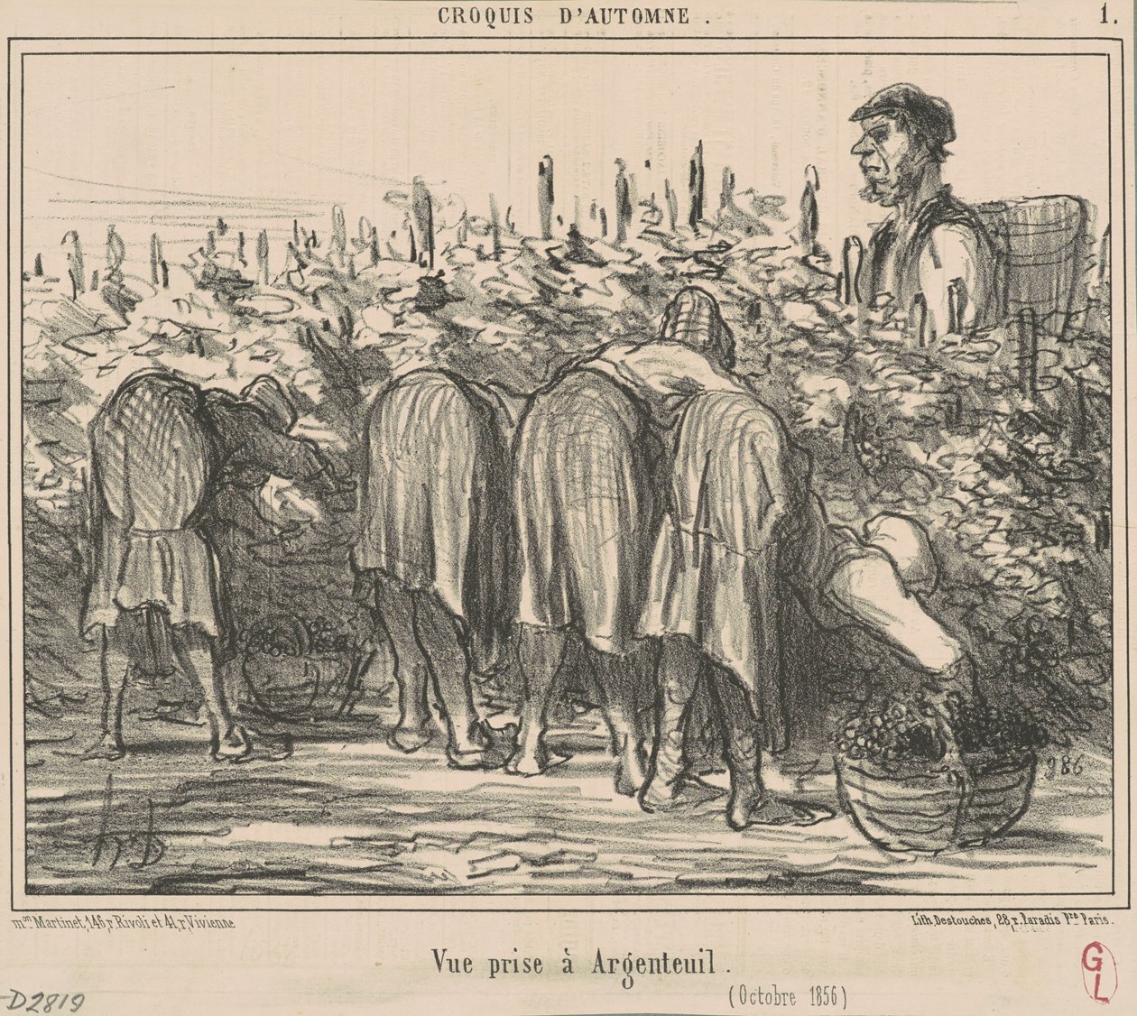Vista tirada em Argenteuil (outubro de 1856) de Honoré Daumier
