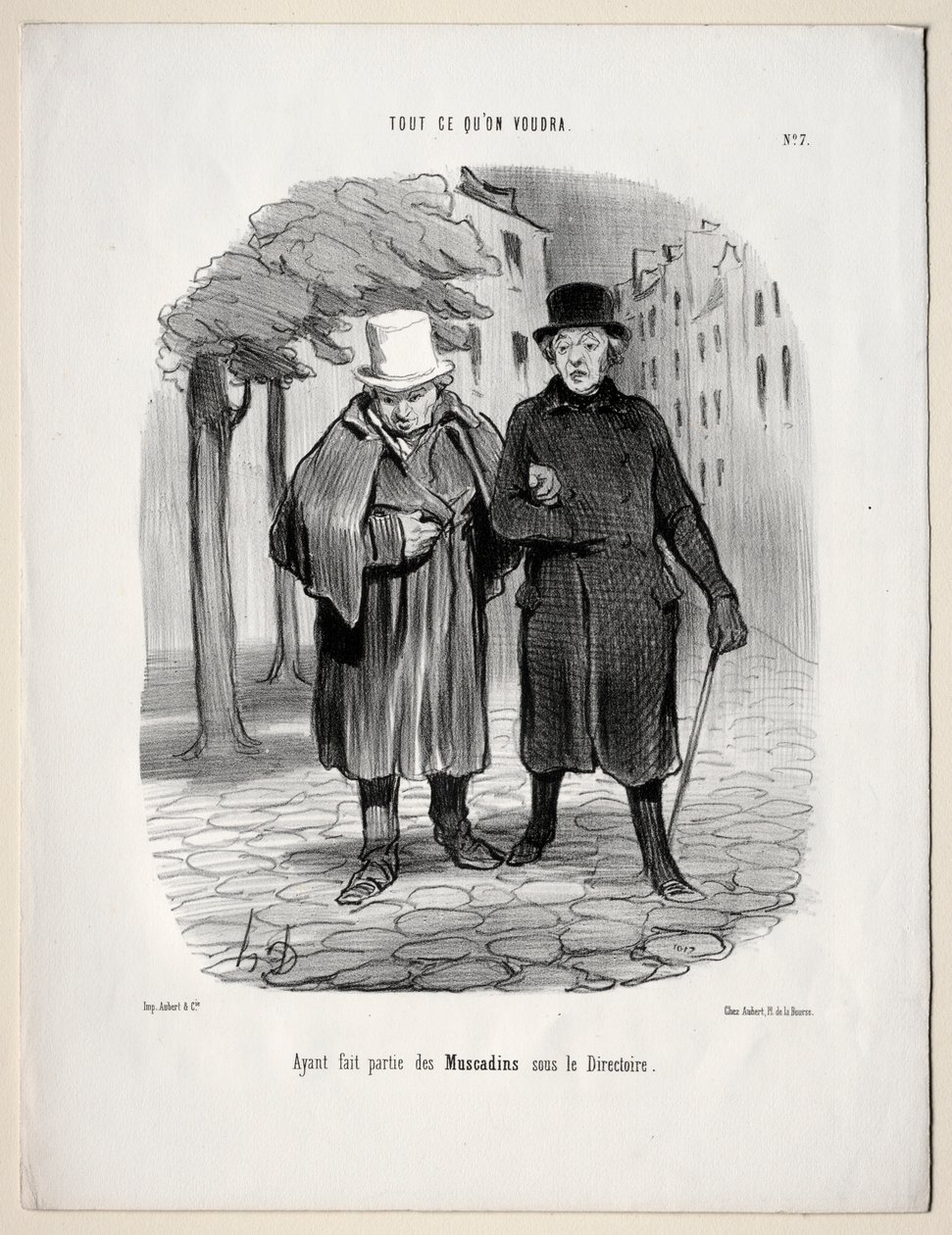 O que você quiser, prato 7: Tendo participado de dândis sob o Diretório, 1847. de Honoré Daumier