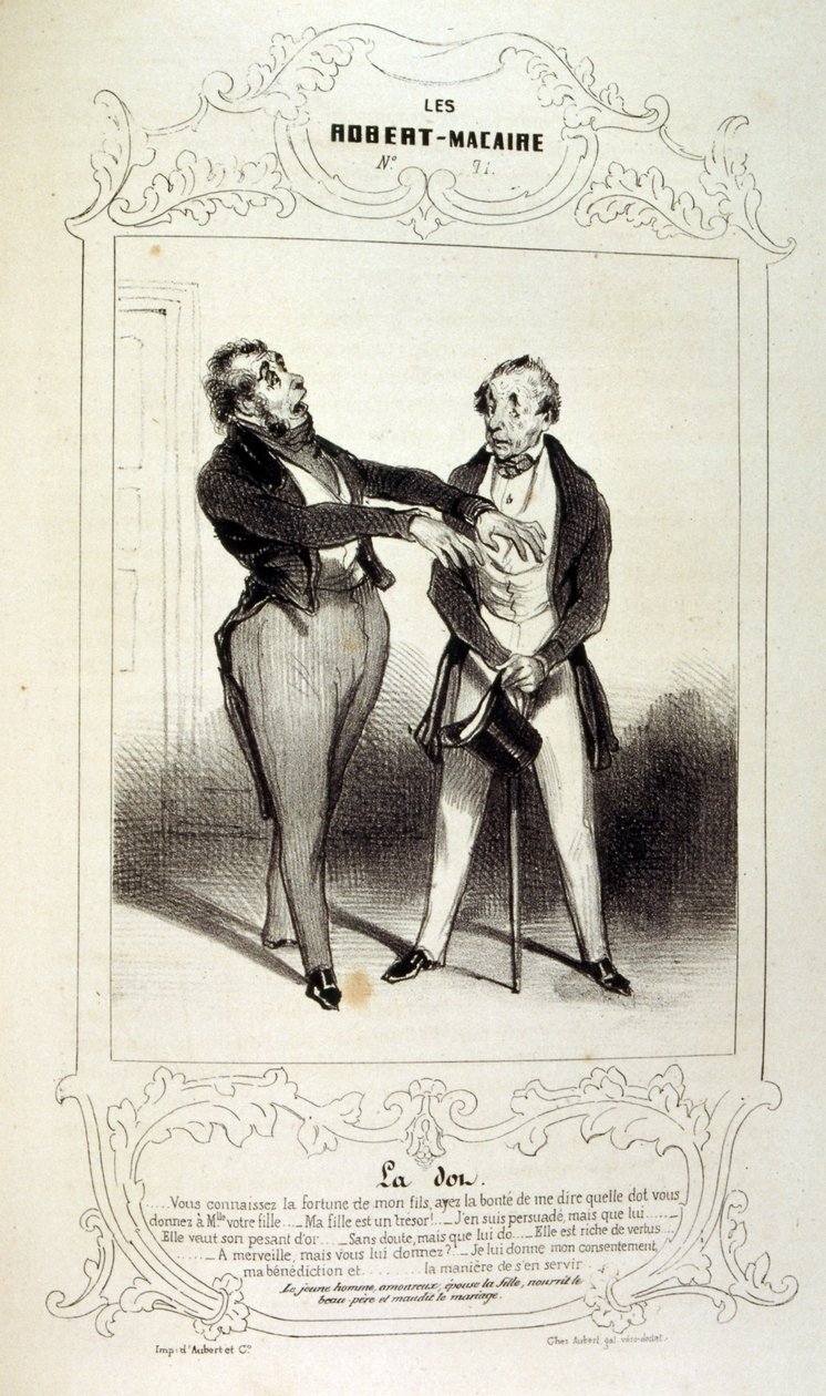 ilustrações sobre ideias e lendas Philipon sob o título Les Cent e Robert Macaire de Honoré Daumier
