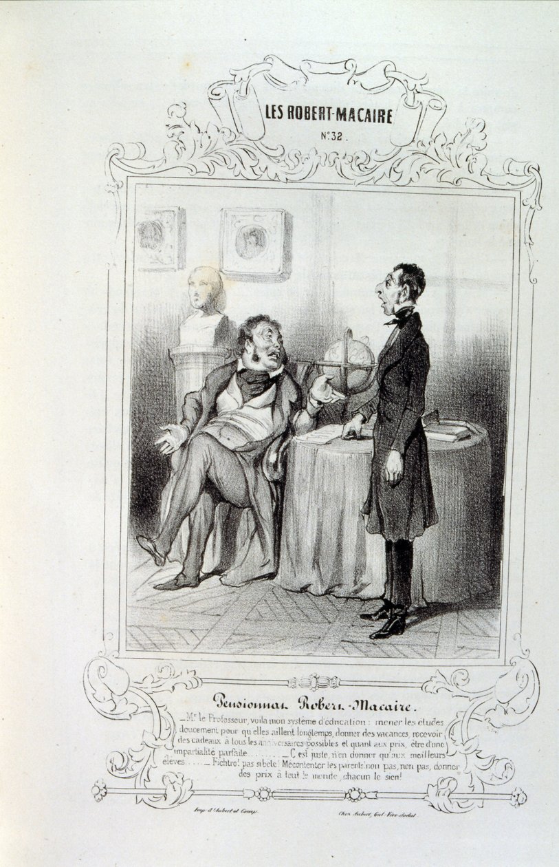 ilustrações sobre ideias e lendas Philipon sob o título Les Cent e Robert Macaire de Honoré Daumier