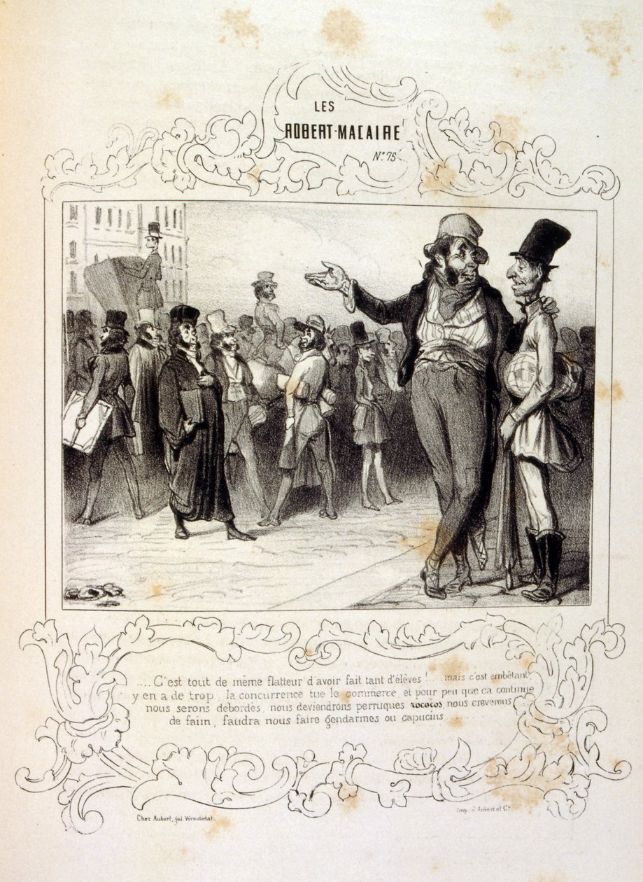 ilustrações sobre ideias e lendas Philipon sob o título Les Cent e Robert Macaire de Honoré Daumier