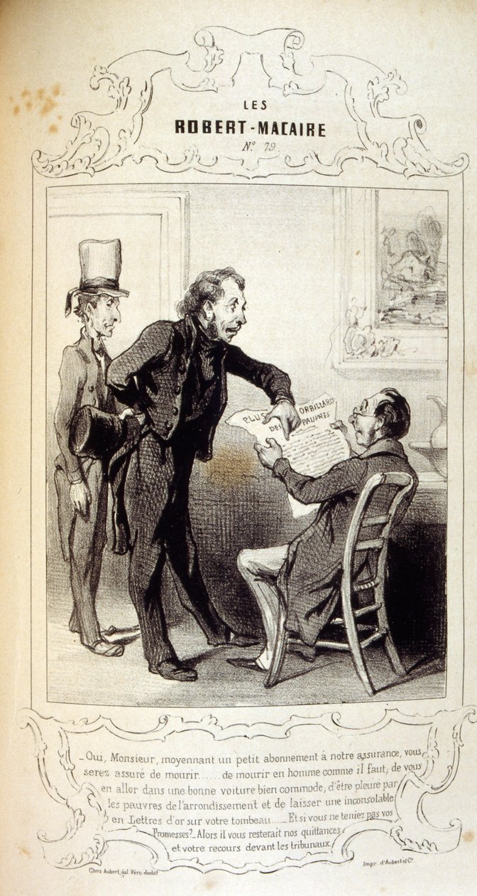 ilustrações sobre ideias e lendas Philipon sob o título Les Cent e Robert Macaire de Honoré Daumier