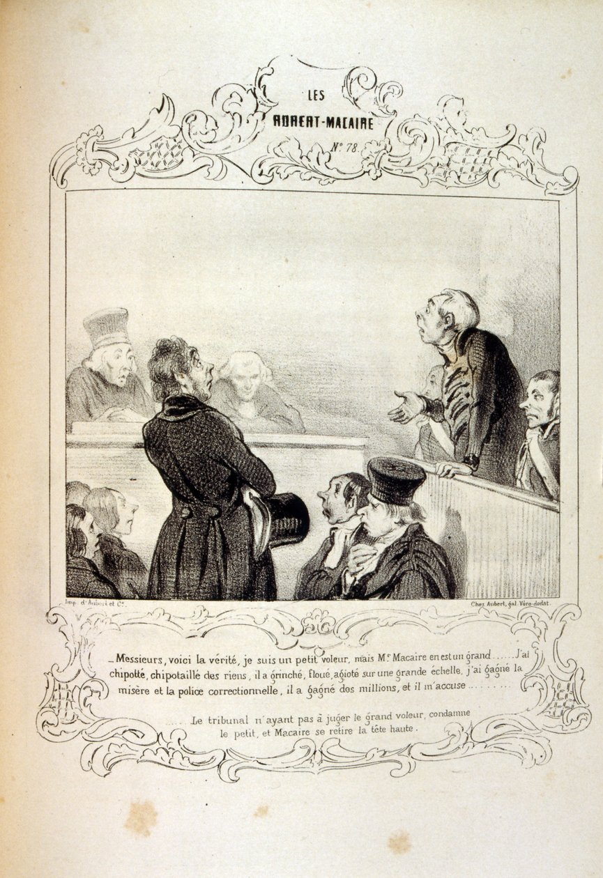 ilustrações sobre ideias e lendas Philipon sob o título Les Cent e Robert Macaire de Honoré Daumier