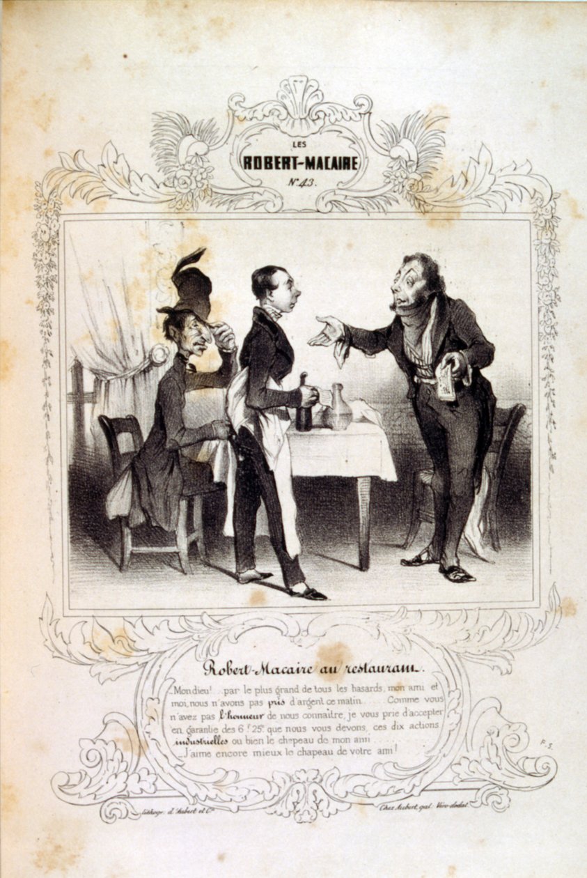 ilustrações sobre ideias e lendas Philipon sob o título Les Cent e Robert Macaire de Honoré Daumier