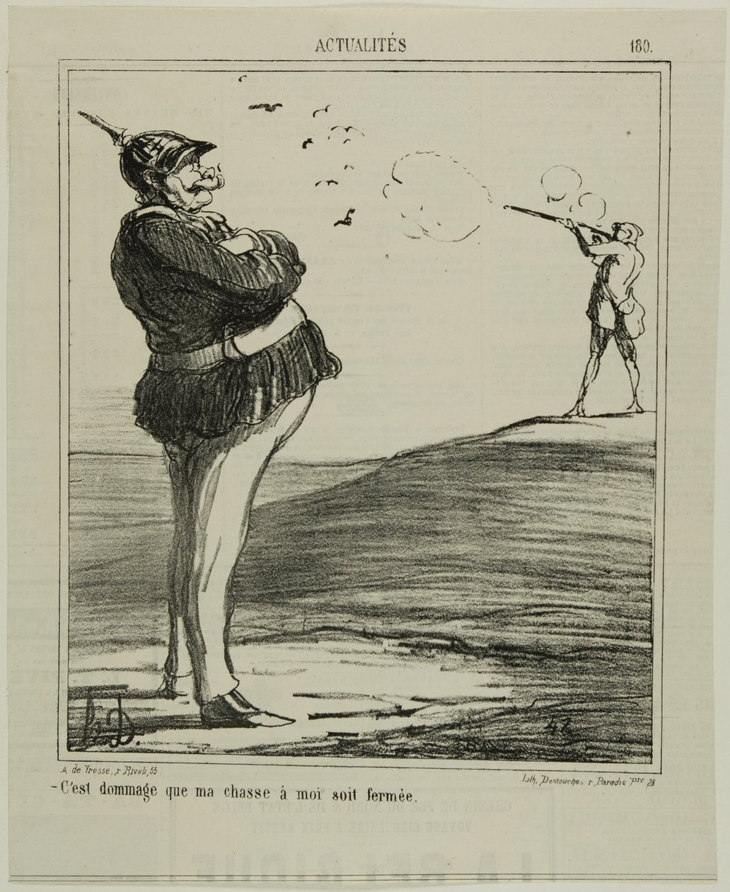 "Que pena que não me deixem caçar", chapa 180 de Actualitiés de Honoré Victorin Daumier