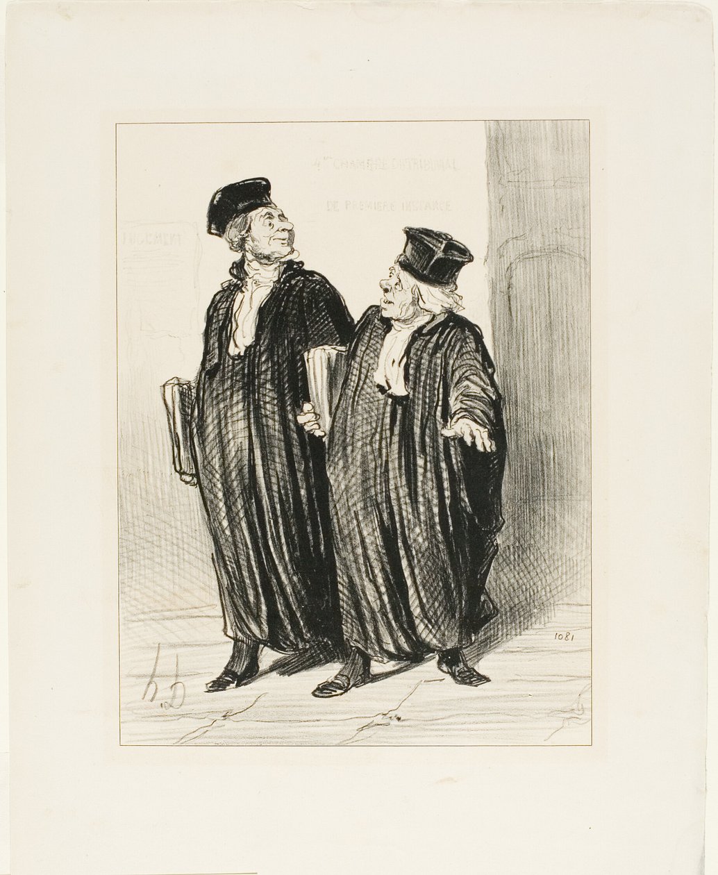 "- Finalmente conseguimos a divisão dos bens entre marido e mulher... - já não havia mais dinheiro para dividir", placa 3 de Les Avocats Et Les Plaideurs de Honoré Victorin Daumier