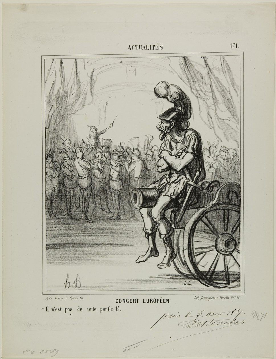 Um concerto europeu. Não autorizado a participar nesta parte, chapa 171 de Actualités de Honoré Victorin Daumier