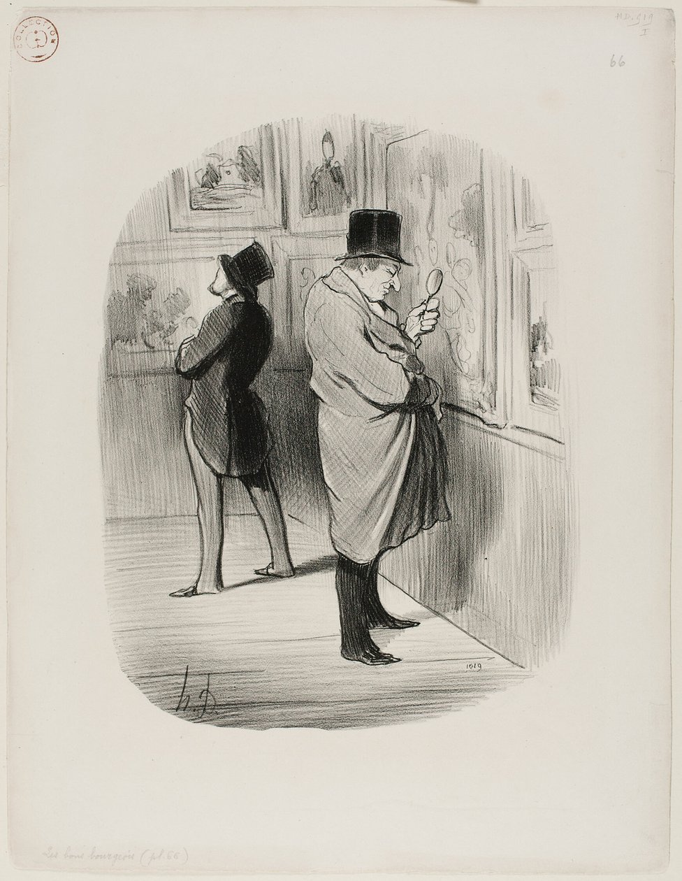 Um verdadeiro amante da arte, placa 66 de Les Bons Bourgeois de Honoré Victorin Daumier