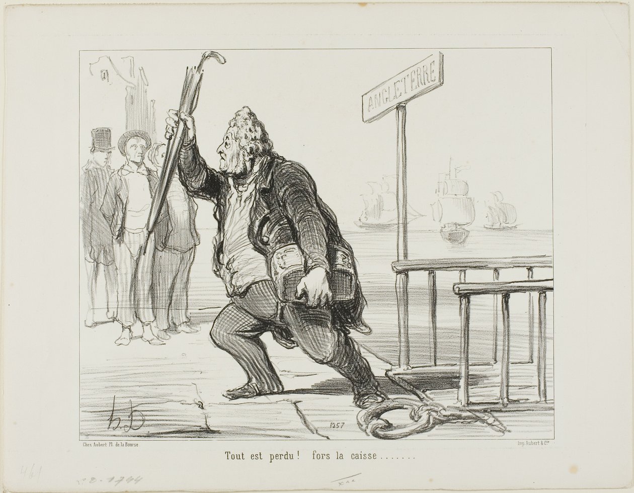 "Tudo está perdido - salvem a caixa" de Honoré Victorin Daumier