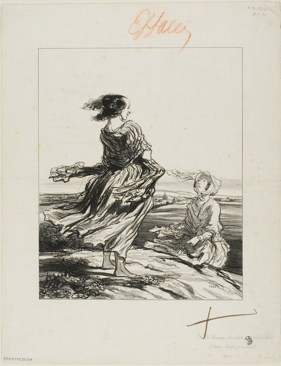Uma ativista, de Les Femmes Socialistes de Honoré Victorin Daumier