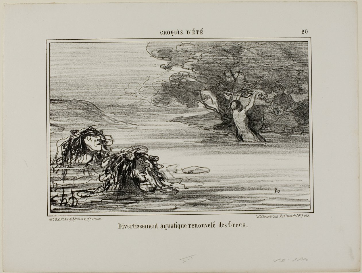 Diversão aquática emprestada dos antigos gregos, prato 20 de Croquis D