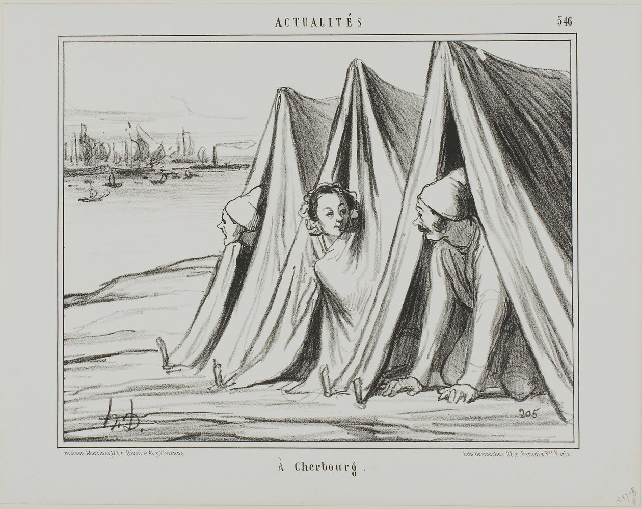 Em Cherbourg, chapa 546 de Actualités de Honoré Victorin Daumier