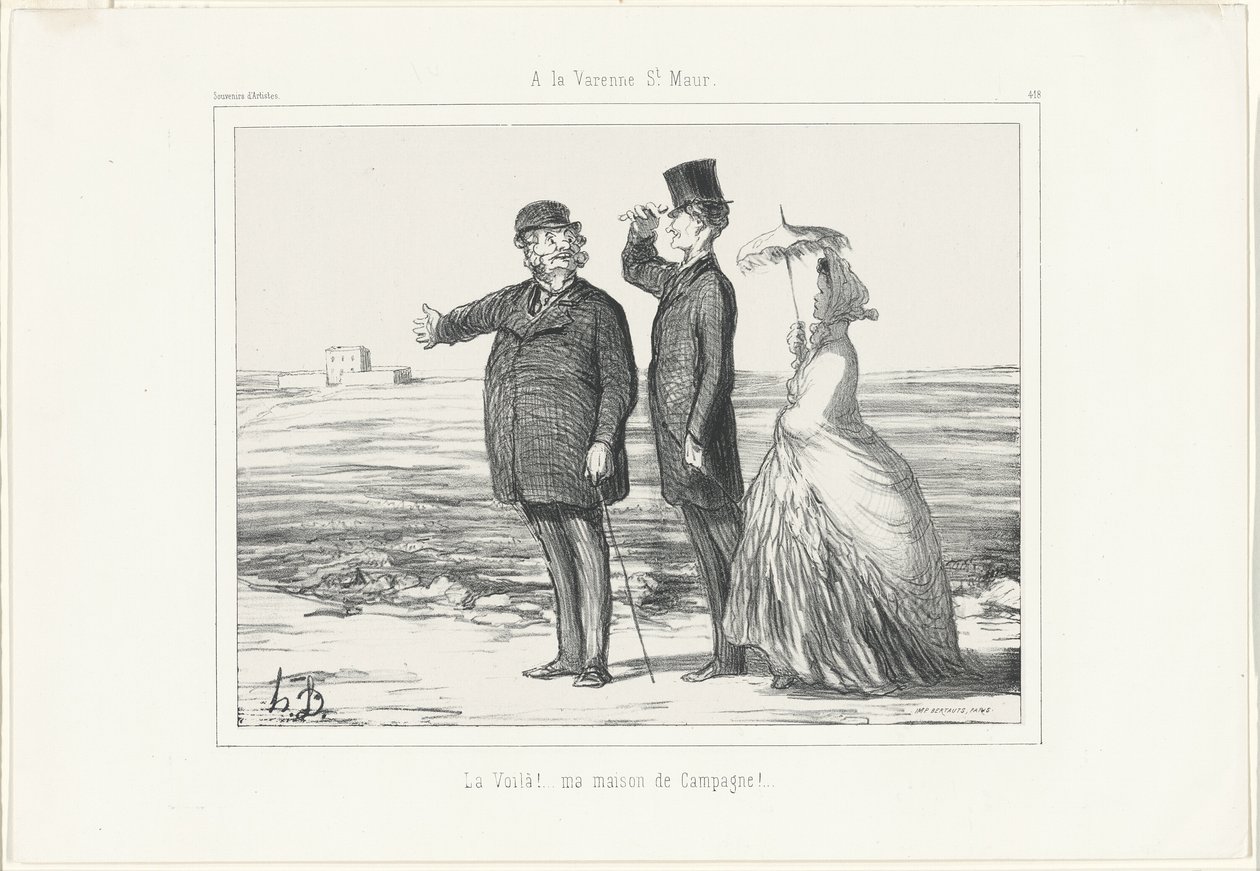 Em Varenne, Saint-Maur. "Ali! A minha casa de campo", chapa 418 de Souvenirs d