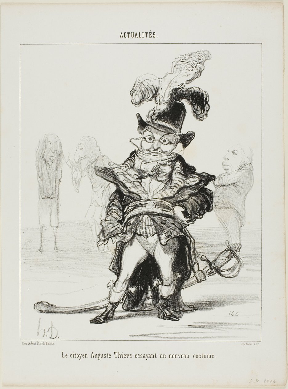 O cidadão Thiers a experimentar um novo traje, chapa 114 de Actualités de Honoré Victorin Daumier