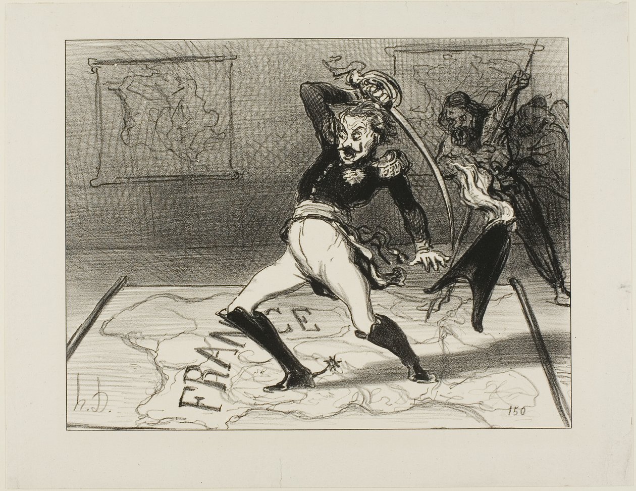 O imperador Nicolau a trabalhar no seu gabinete, chapa 94 de Actualités de Honoré Victorin Daumier
