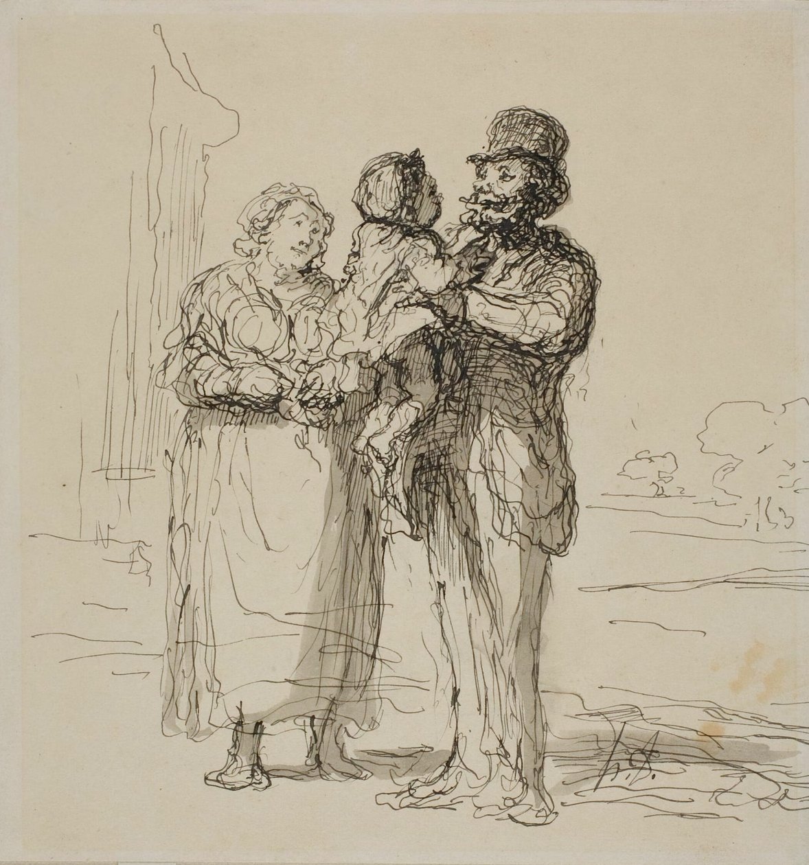 Cena familiar de Honoré Victorin Daumier
